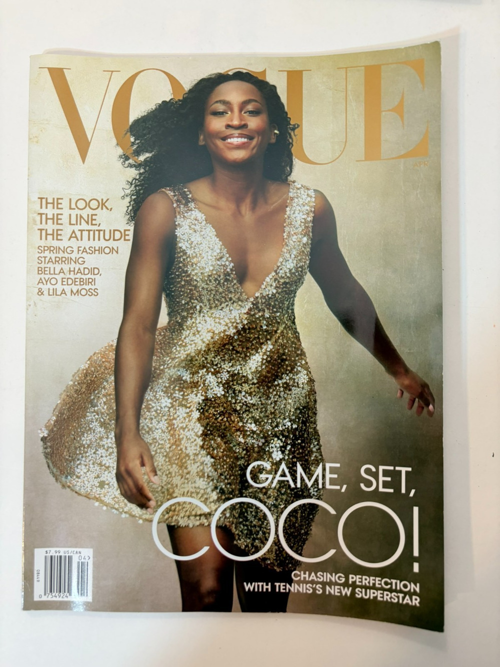 Vogue Magazine April 2024: Coco Gauff, Bella Hadid - Unread Subscription Copy